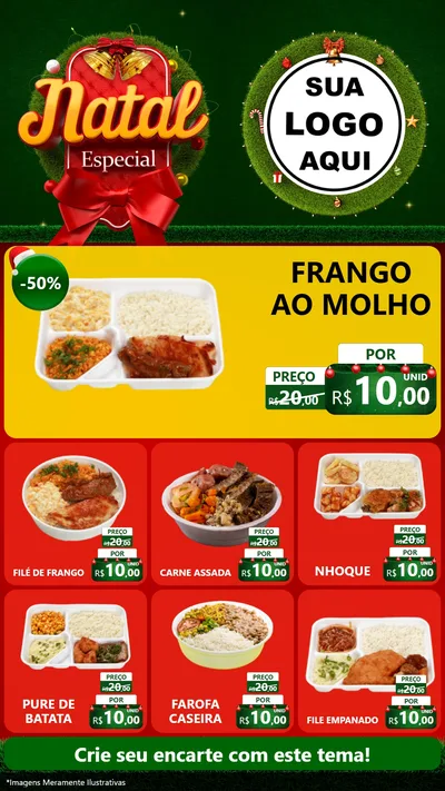 Modelo de Rede Social para Stories com o tema Natal Especial para Restaurante