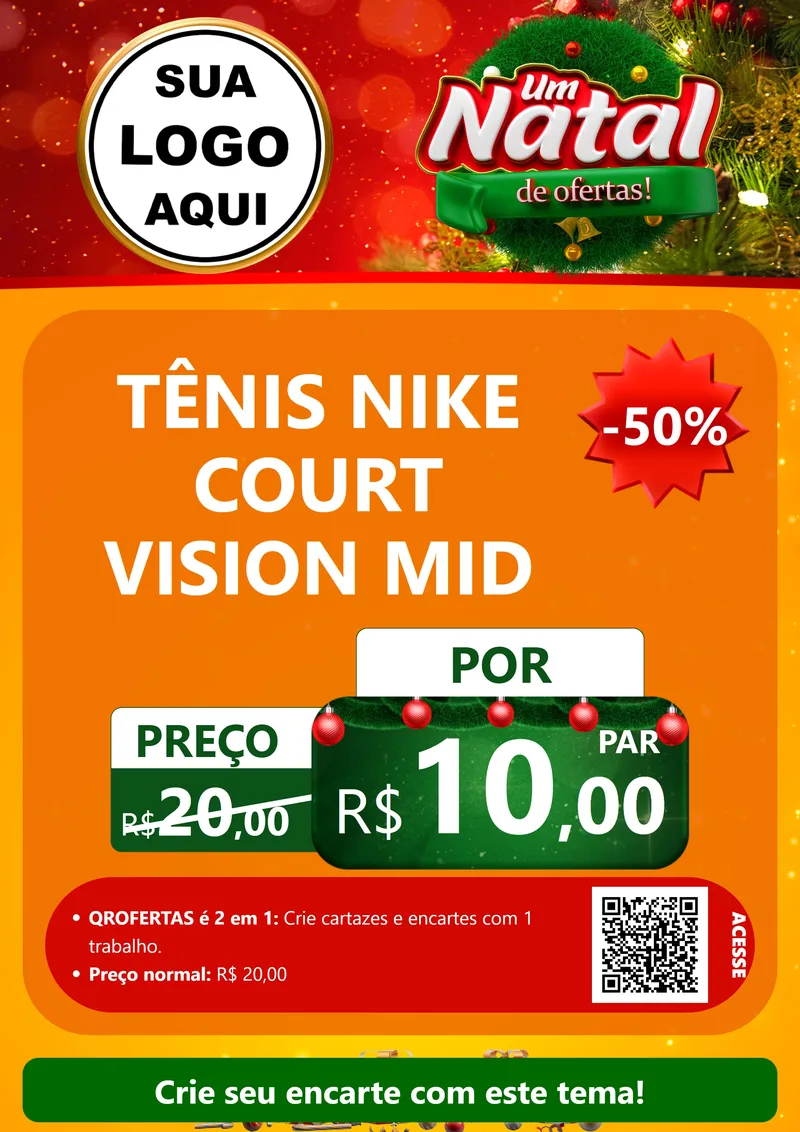 Modelo de Cartaz para Cartaz A4 Vertical com o tema Um Natal de Ofertas para Calçados
