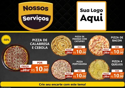 Modelo de Encarte para Encarte A4 Horizontal com o tema Nossos Serviços para Pizzaria