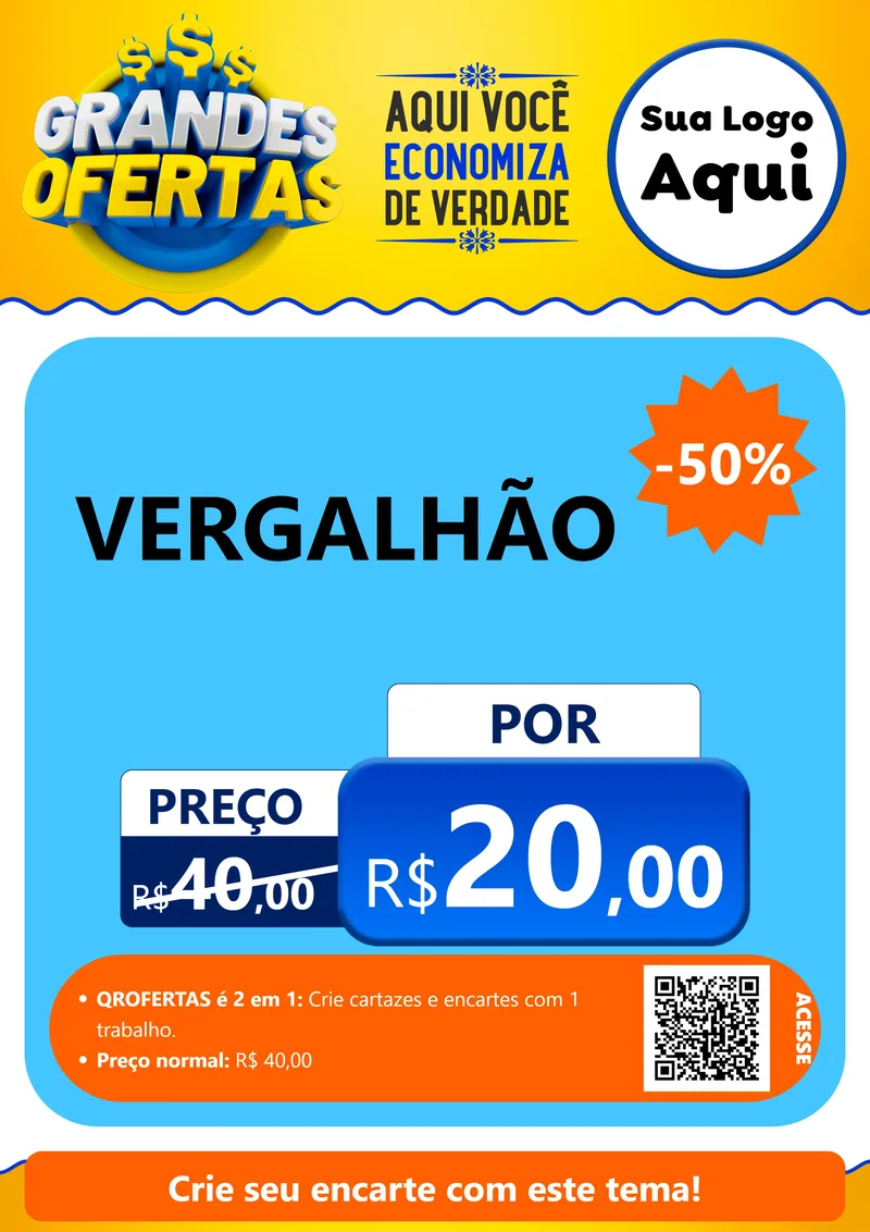 Modelo de Cartaz para Cartaz A4 Vertical com o tema Grandes Ofertas para Ferragens