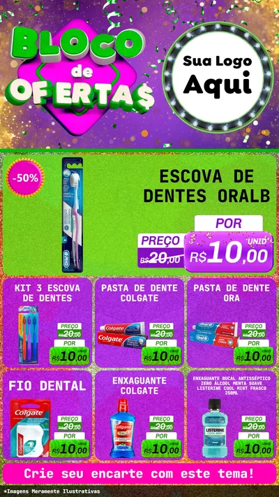 Modelo de Rede Social para Stories com o tema Bloco de Ofertas para Higiene Pessoal