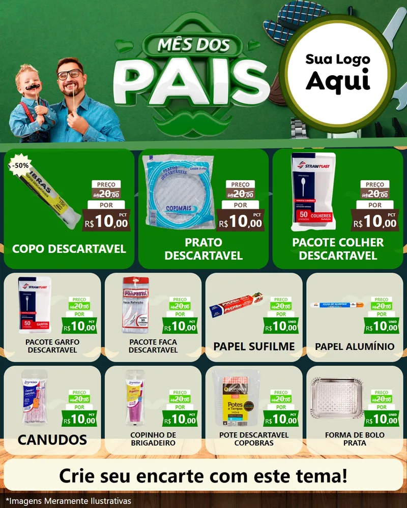 Modelo de Rede Social para Feed Instagram com o tema Mês dos Pais para Embalagens