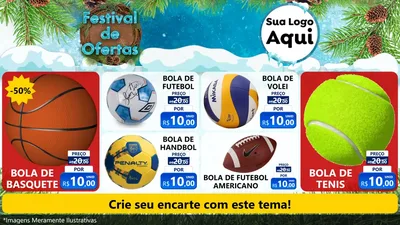 Modelo de TV para TV Horizontal com o tema Festival de Ofertas - Inverno para Artigos Esportivos