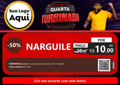 Modelo de Cartaz para Cartaz A4 Horizontal com o tema Quarta Turbinada para Tabacaria