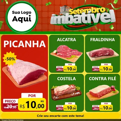 Modelo de Rede Social para Feed Facebook com o tema Setembro Imbatível para Açougue