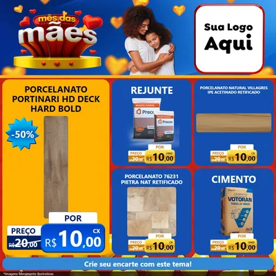 Modelo de Rede Social para Feed Facebook com o tema Mês das Mães para Pisos e revestimentos