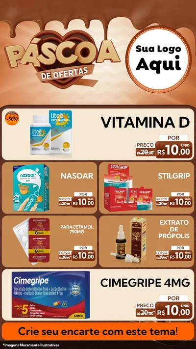 Modelo de TV para TV Vertical com o tema Páscoa de Ofertas para Farmácia