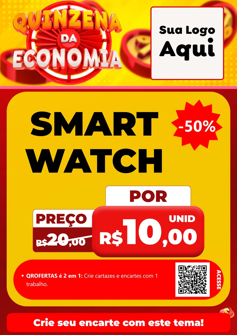 Modelo de Cartaz para Cartaz A4 Vertical com o tema Quinzena Da Economia para Informática