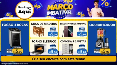 Modelo de TV para TV Horizontal com o tema Março Imbatível para Móveis e Eletro