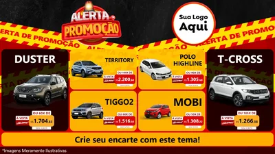 Modelo de TV para TV Horizontal com o tema Alerta de Promoção para Concessionaria de Carros