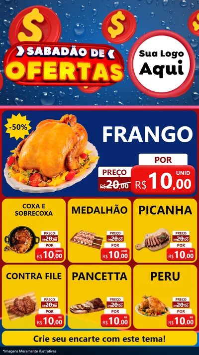 Modelo de Rede Social para Stories com o tema Sabadão de Ofertas para Assados