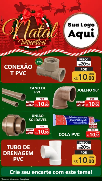 Modelo de TV para TV Vertical com o tema Natal Imperdível para Tubos e conexões