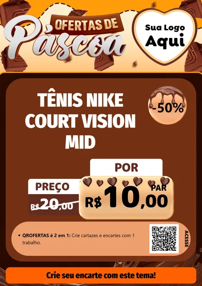 Modelo de Cartaz para Cartaz A4 Vertical com o tema Ofertas de Páscoa para Calçados