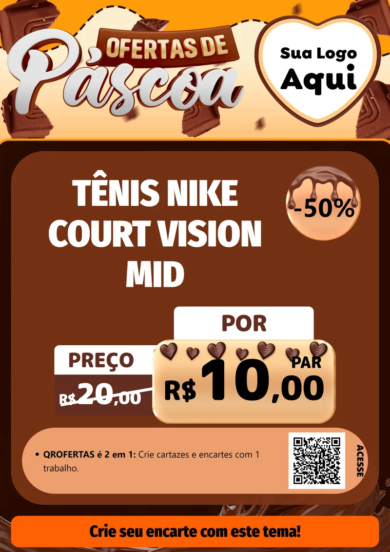 Modelo de Cartaz para Cartaz A4 Vertical com o tema Ofertas de Páscoa para Calçados