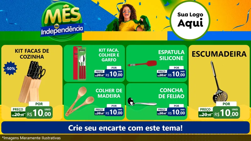 Modelo de TV para TV Horizontal com o tema Mês da Independência para Utilidades Domésticas