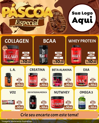 Modelo de Rede Social para Feed Instagram com o tema Páscoa Especial para Suplementos alimentares