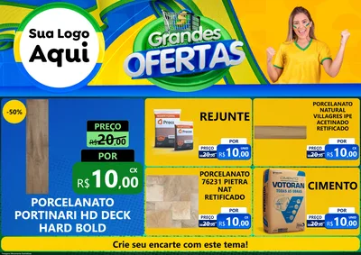 Modelo de Encarte para Encarte A4 Horizontal com o tema Grandes Ofertas para Pisos e revestimentos