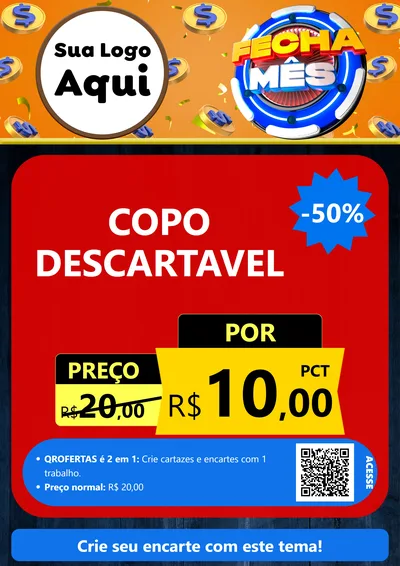 Modelo de Cartaz para Cartaz A4 Vertical com o tema Fecha Mês para Embalagens