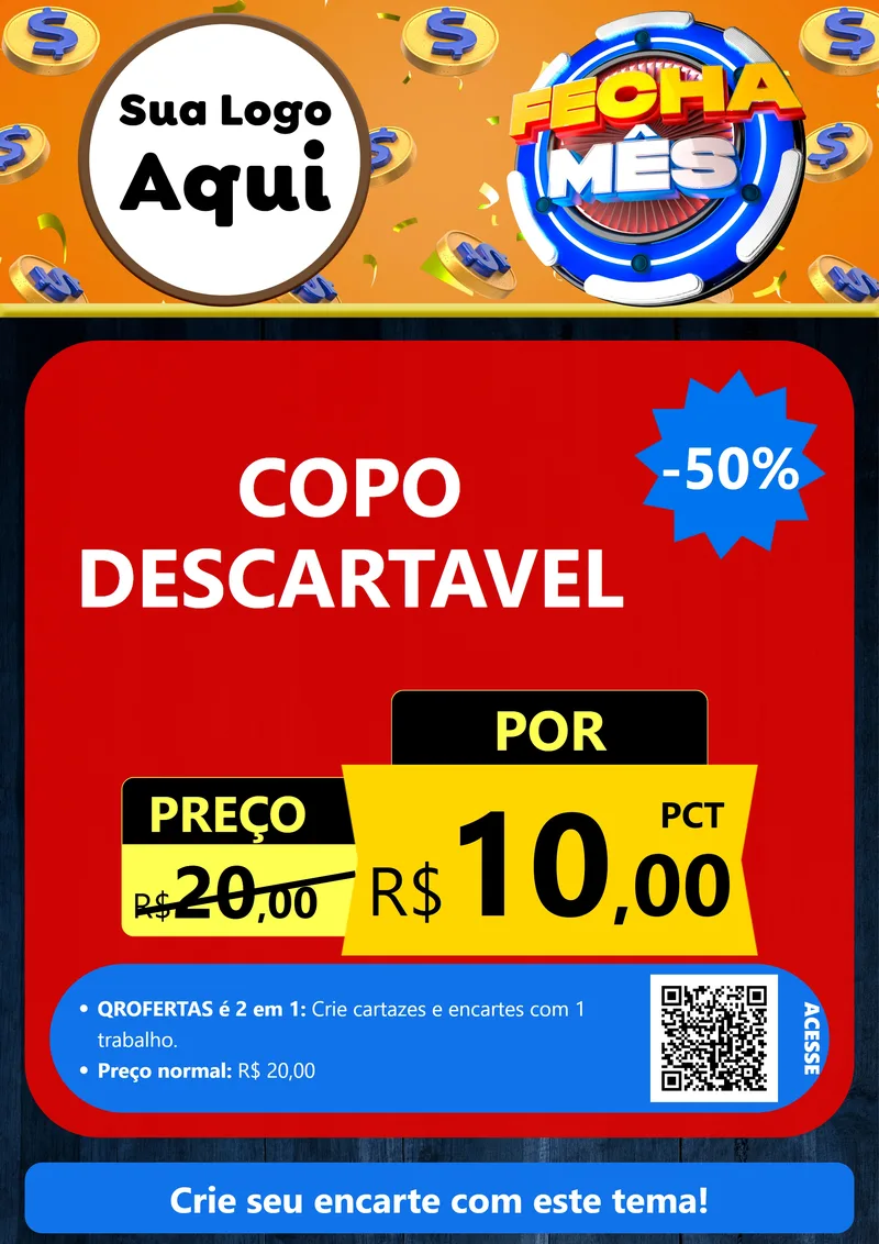 Modelo de Cartaz para Cartaz A4 Vertical com o tema Fecha Mês para Embalagens