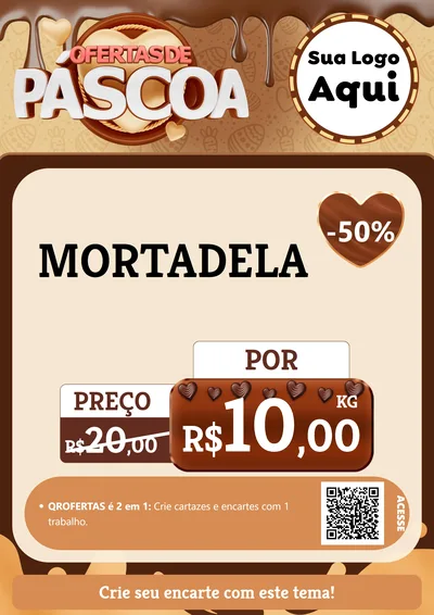 Modelo de Cartaz para Cartaz A4 Vertical com o tema Ofertas de Páscoa para Frios e Laticínios