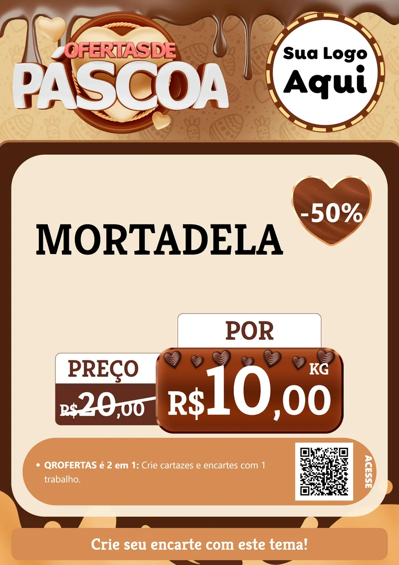 Modelo de Cartaz para Cartaz A4 Vertical com o tema Ofertas de Páscoa para Frios e Laticínios