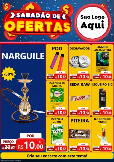 Modelo de Encarte para Encarte A4 Vertical com o tema Sabadão de Ofertas para Tabacaria