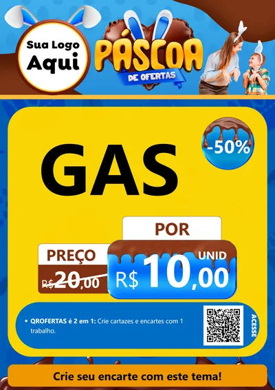 Modelo de Cartaz para Cartaz A4 Vertical com o tema Páscoa de Ofertas para Água e gás