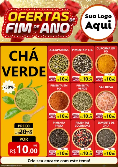 Modelo de Encarte para Encarte A4 Vertical com o tema Ofertas de Fim de Ano para Produtos Naturais