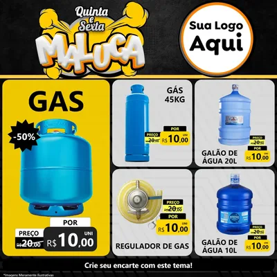 Modelo de Rede Social para Feed Facebook com o tema Quinta e Sexta Maluca para Água e gás