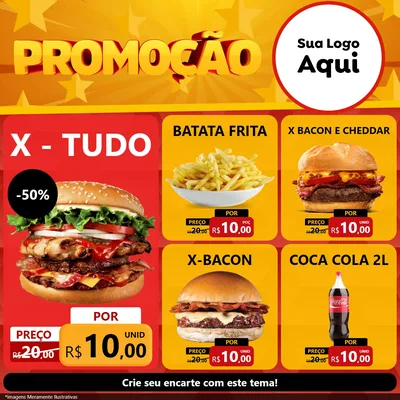 Modelo de Rede Social para Feed Facebook com o tema Promoção para Hamburgueria