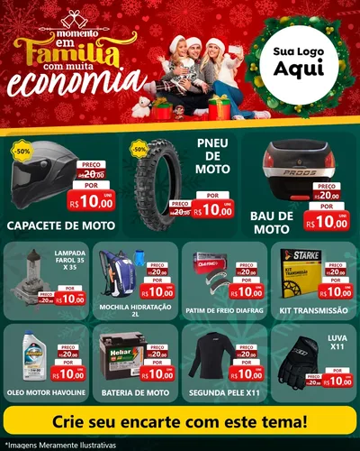 Modelo de Rede Social para Feed Instagram com o tema Momento em Família (Natal) para Moto peças