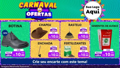 Modelo de TV para TV Horizontal com o tema Carnaval de Ofertas para Agropecuária
