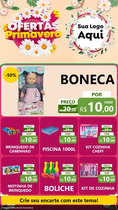 Modelo de Rede Social para Stories com o tema Ofertas de Primavera para Brinquedos