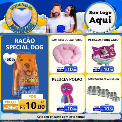 Modelo de Rede Social para Feed Facebook com o tema Ofertas Para Seu Namorado para Pet Shop