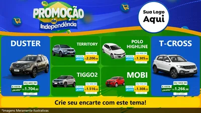 Modelo de TV para TV Horizontal com o tema Promoção da Independência para Concessionaria de Carros