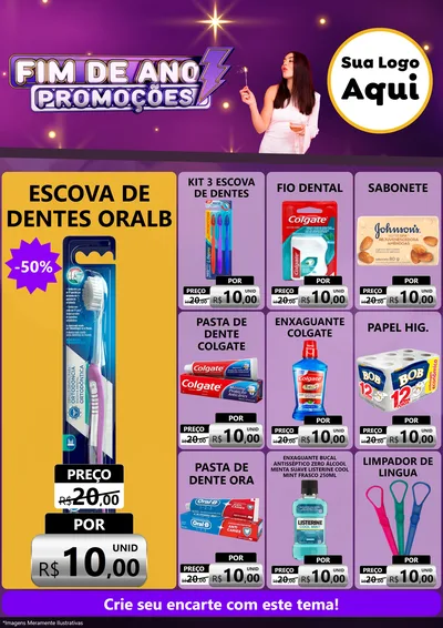 Modelo de Encarte para Encarte A4 Vertical com o tema Fim de Ano Promoções para Higiene Pessoal