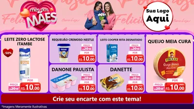Modelo de TV para TV Horizontal com o tema Mês Das Mães para Frios e Laticínios
