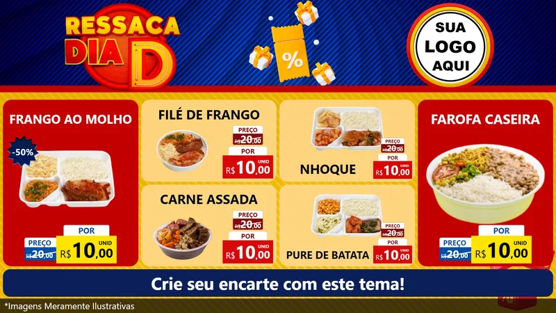 Modelo de TV para TV Horizontal com o tema Ressaca Dia D para Restaurante
