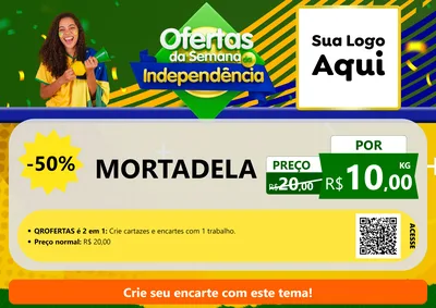Modelo de Cartaz para Cartaz A4 Horizontal com o tema Ofertas da Semana da Independência para Frios e Laticínios