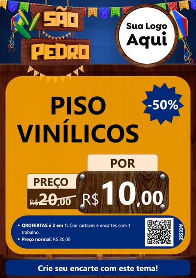 Modelo de Cartaz para Cartaz A4 Vertical com o tema São Pedro para Material para Construção