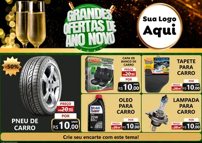 Modelo de Encarte para Encarte A4 Horizontal com o tema Grandes Ofertas de Ano Novo para Auto peças