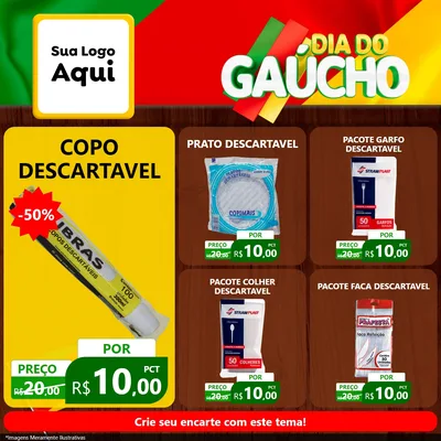 Modelo de Rede Social para Feed Facebook com o tema Dia do Gaúcho para Embalagens