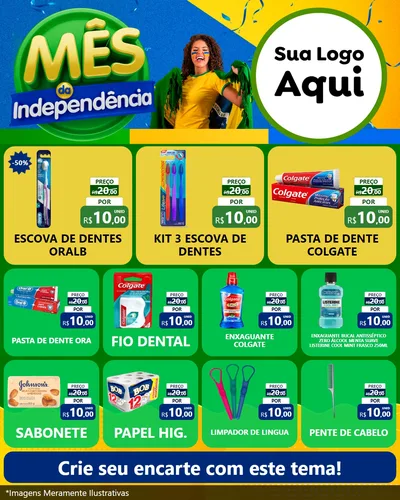 Modelo de Rede Social para Feed Instagram com o tema Mês da Independência para Higiene Pessoal