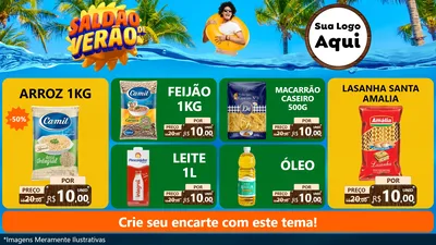 Modelo de TV para TV Horizontal com o tema Saldão de Verão para Supermercado