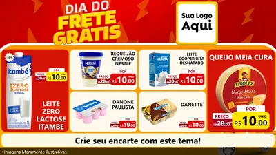 Modelo de TV para TV Horizontal com o tema Dia do Frete Grátis para Frios e Laticínios