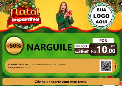 Modelo de Cartaz para Cartaz A4 Horizontal com o tema Natal Imperdível para Tabacaria