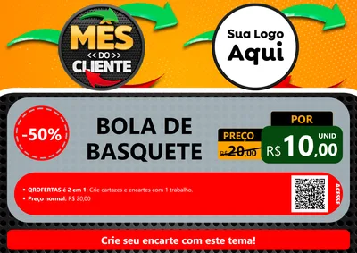 Modelo de Cartaz para Cartaz A4 Horizontal com o tema Mês do Cliente para Artigos Esportivos