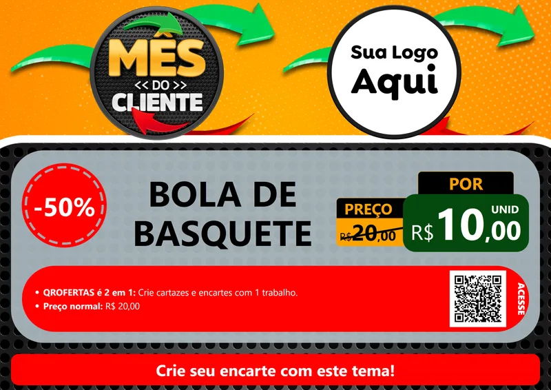 Modelo de Cartaz para Cartaz A4 Horizontal com o tema Mês do Cliente para Artigos Esportivos