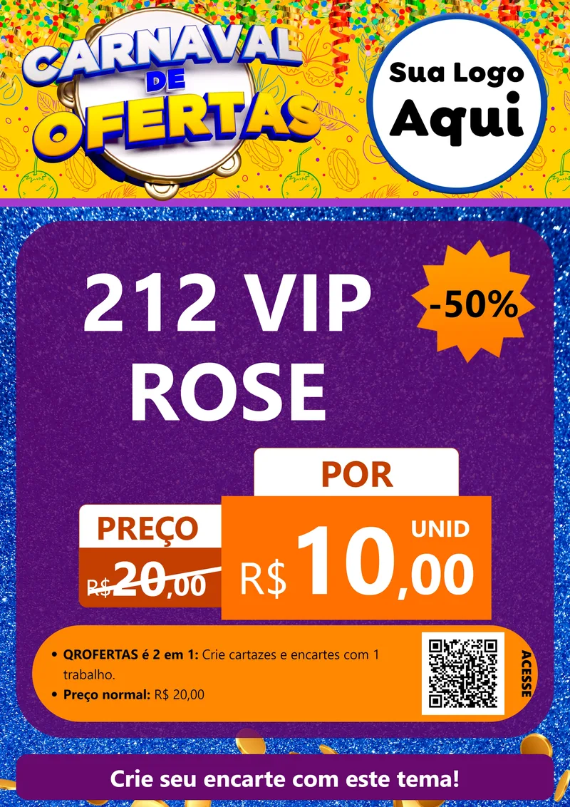 Modelo de Cartaz para Cartaz A4 Vertical com o tema Carnaval de Ofertas para Perfumes