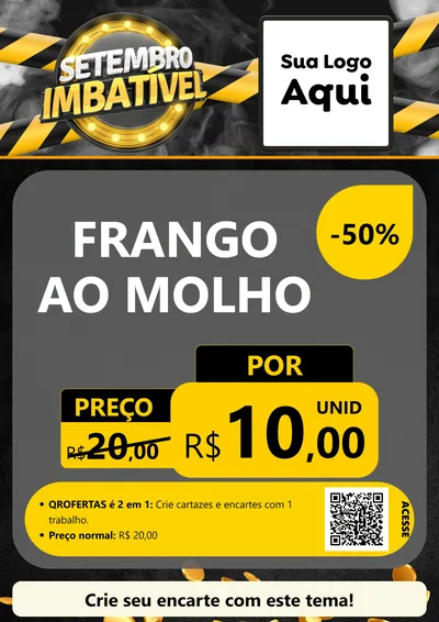 Modelo de Cartaz para Cartaz A4 Vertical com o tema Setembro Imbatível para Restaurante